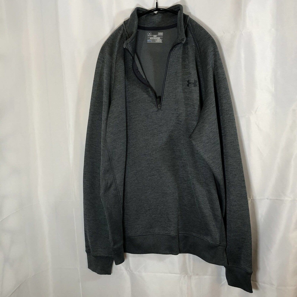 Under Armour Sweatshirt Collared 1/4 Zip Gray Cold Gear Collared Men Large